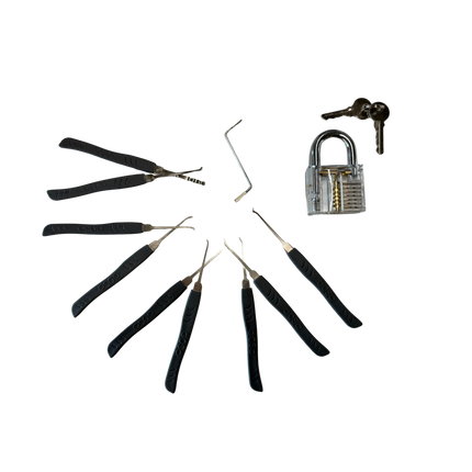 Goso 10-delige lockpick set met transparant oefenslot