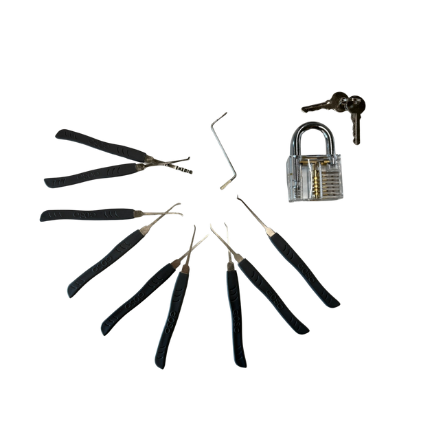 Goso 10-delige lockpick set met transparant oefenslot