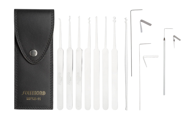 SouthOrd 11-delige lockpick set (MPXS-11) – professionele precisieset met lederen etui
