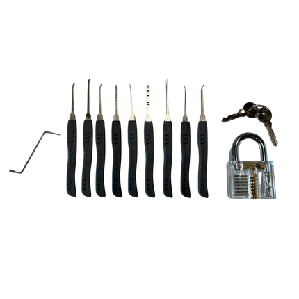 Goso 10-delige lockpick set met transparant oefenslot
