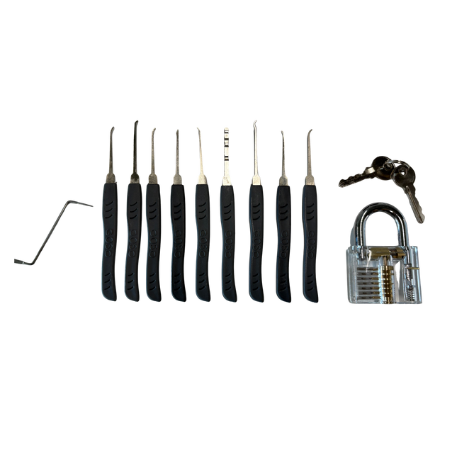Goso 10-delige lockpick set met transparant oefenslot
