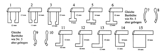 15-delige set voor klavierssloten | Type "O"