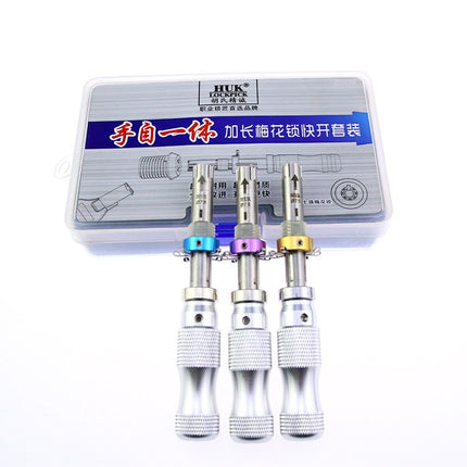 HUK tubular pick 7 pin (set van 3 stuks: 7,0mm, 7,5mm, 7,8mm)