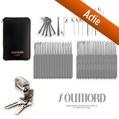 Actie - 74-delige Lockpick Set Slim-line + Oefenslot