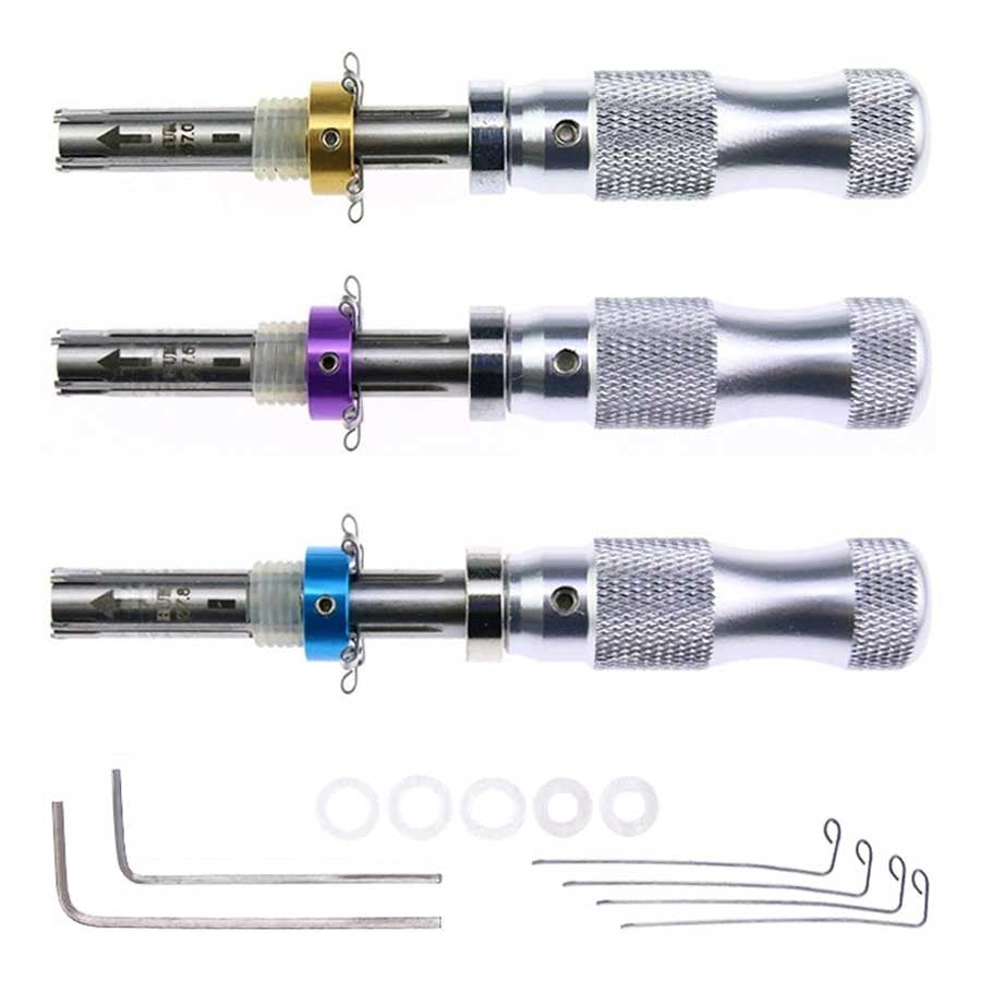 Huk Pin Rig HUK tubular pick 7 pin (set van 3 stuks: 7,0mm, 7,5mm, 7,8mm ...